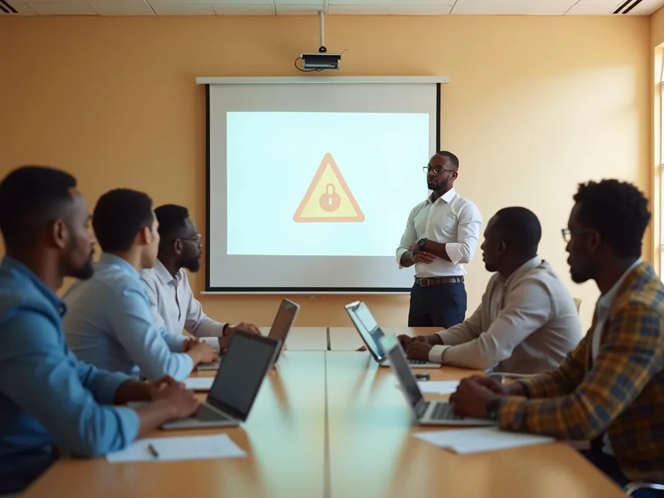 Illustration — Session de sensibilisation à la cybersécurité pour les employés d'une entreprise de Dakar